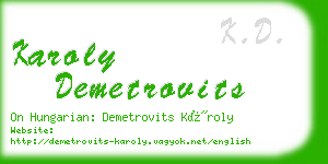 karoly demetrovits business card